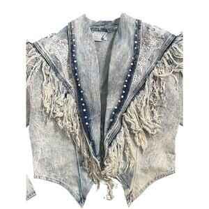 Extra Blue Collection Vintage 1980s Acid Wash Denim Jacket Women's Size S